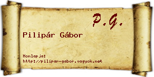Pilipár Gábor névjegykártya